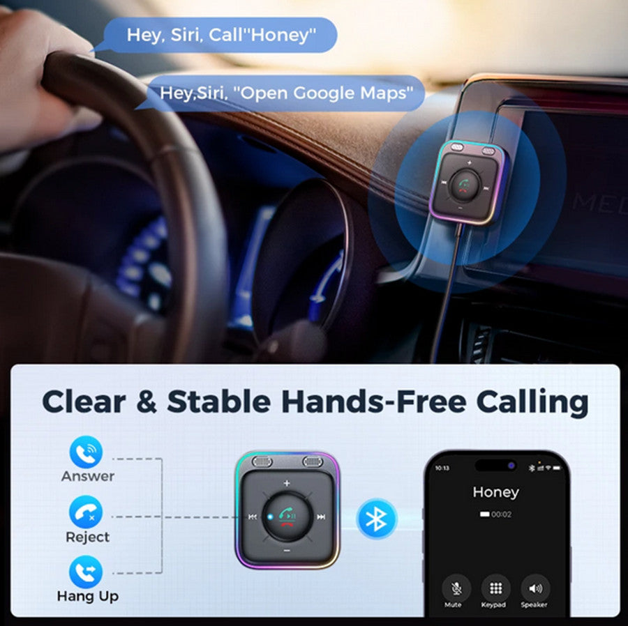 Bluetooth Adapter Car Wireless Audio Music Stereo Receiver USB/AUX/TF Hands n
