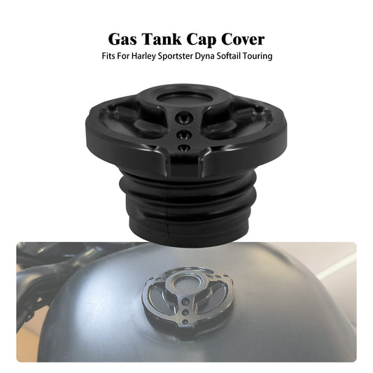 Black Fuel Gas Tank Cap for Harley Sportster XL883 1200 48 Dyna Touring Softail Q