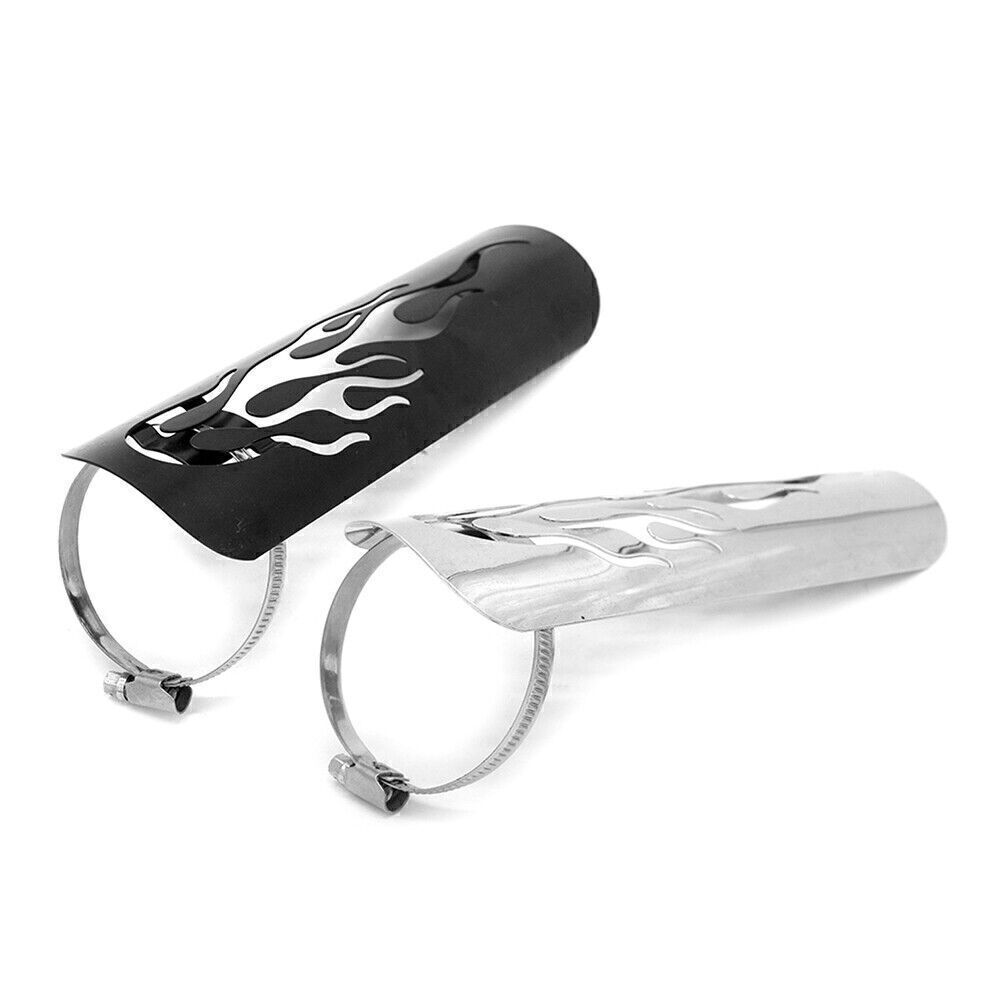 Universal Motorcycle Chrome Exhaust Muffler Pipe Heat Shield Cover Heel Guard