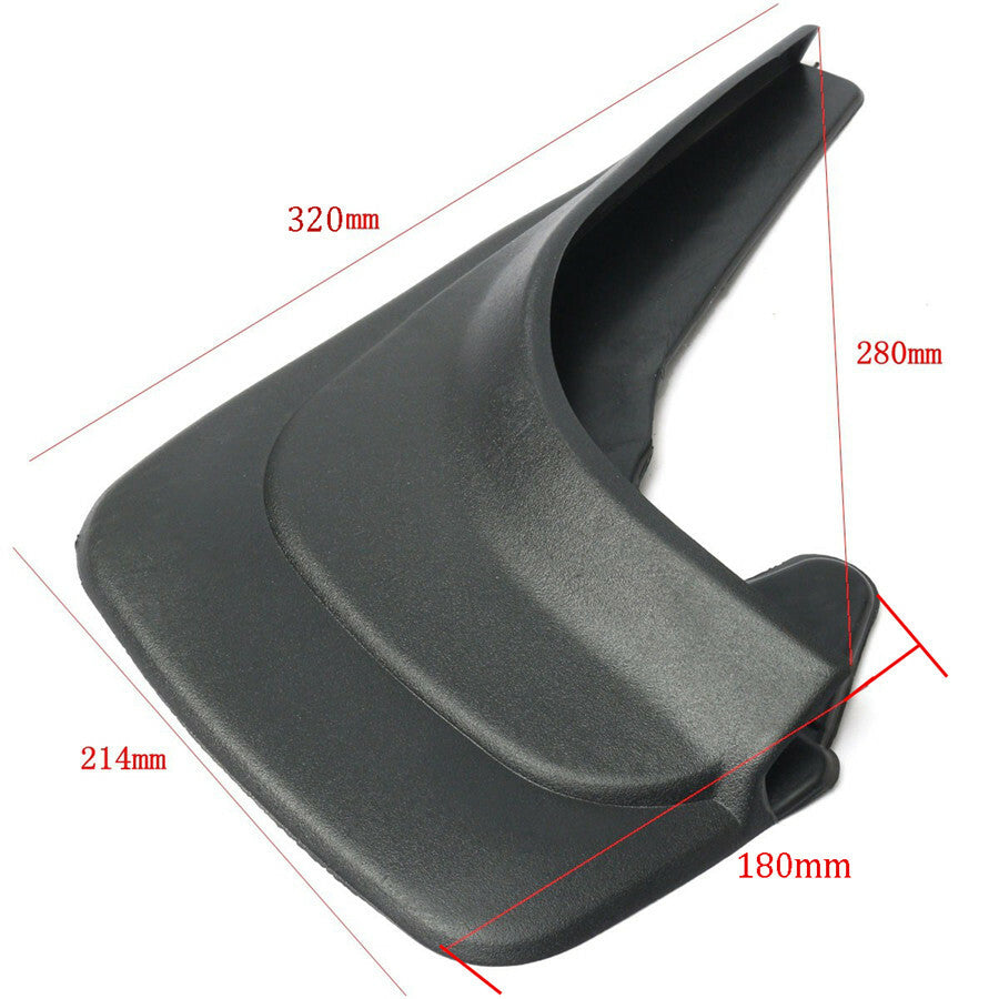 4-Pack Black ABS Soft Plastic Mudguards, Mudguards, Splash Guards for Cars n