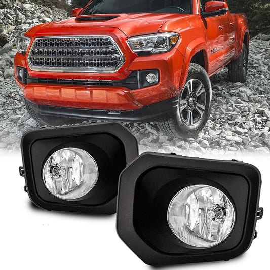 Fog Light Bumper Lights fit for 2016 - 2023 Tacoma SR SR5 Clear Lens Pair- v