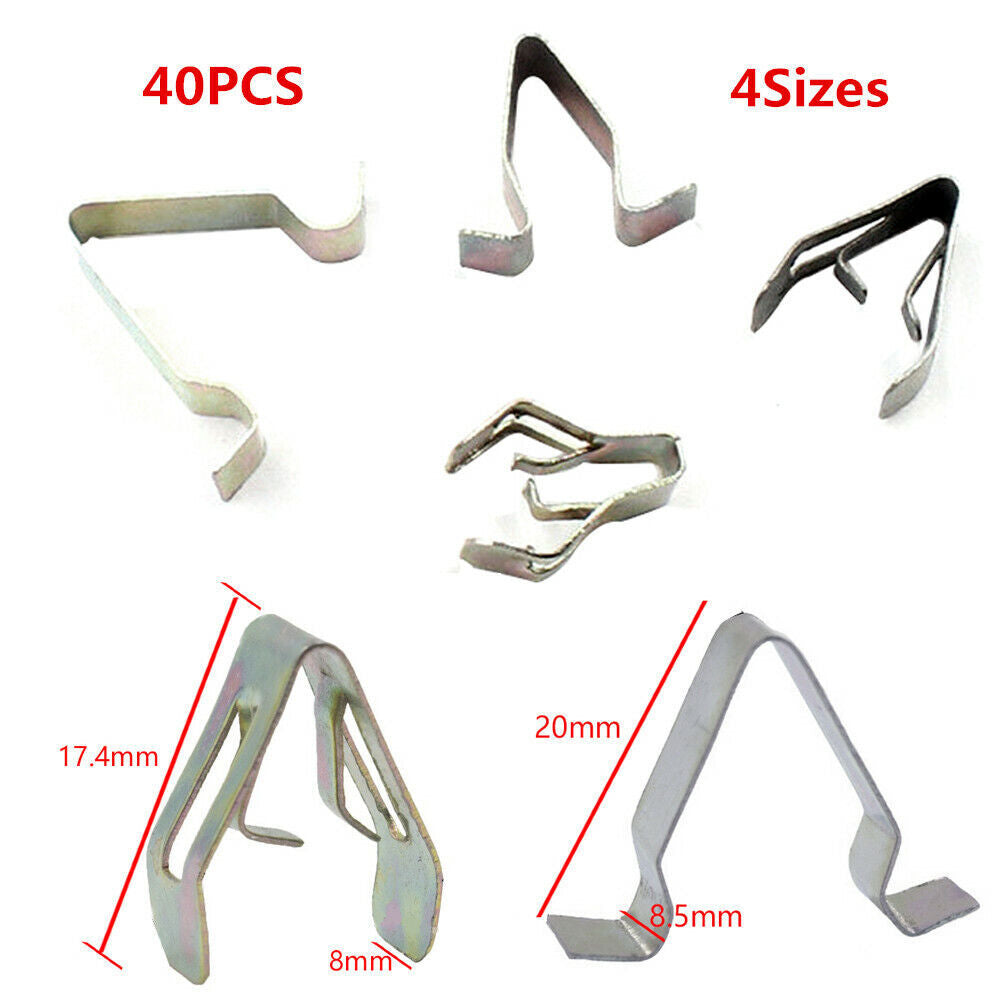 40-piece pack of metal rivets for front car interior dashboard panel trim clips, size 4 - n