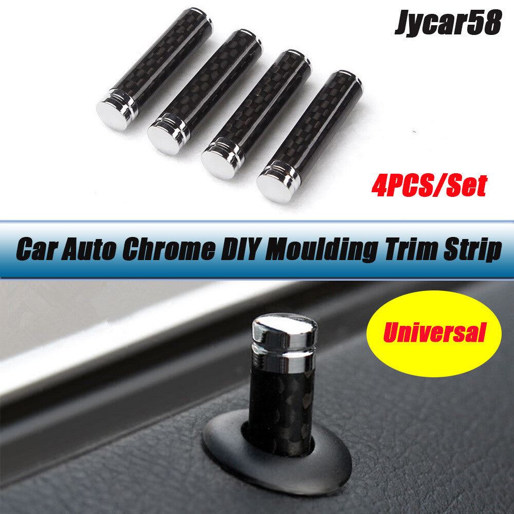 for BMW for Benz 4PCS Carbon Inner Door Bolt Lock Down Cover Trim Button Screw Knob