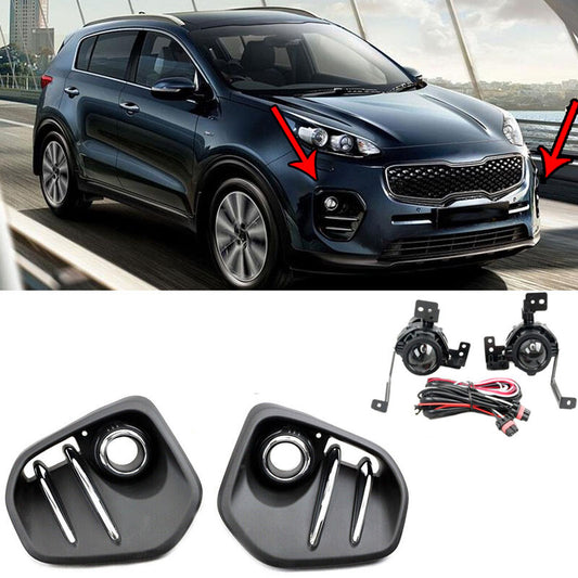 for Kia Sportage 2017-2018 Front with Assembly Set Bumper Halogen Fog Lights