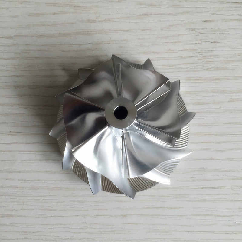 GT15-25 47.56/61.98 mm 6+6 Blade Turbine Milling/Burnt Compressor Wheel