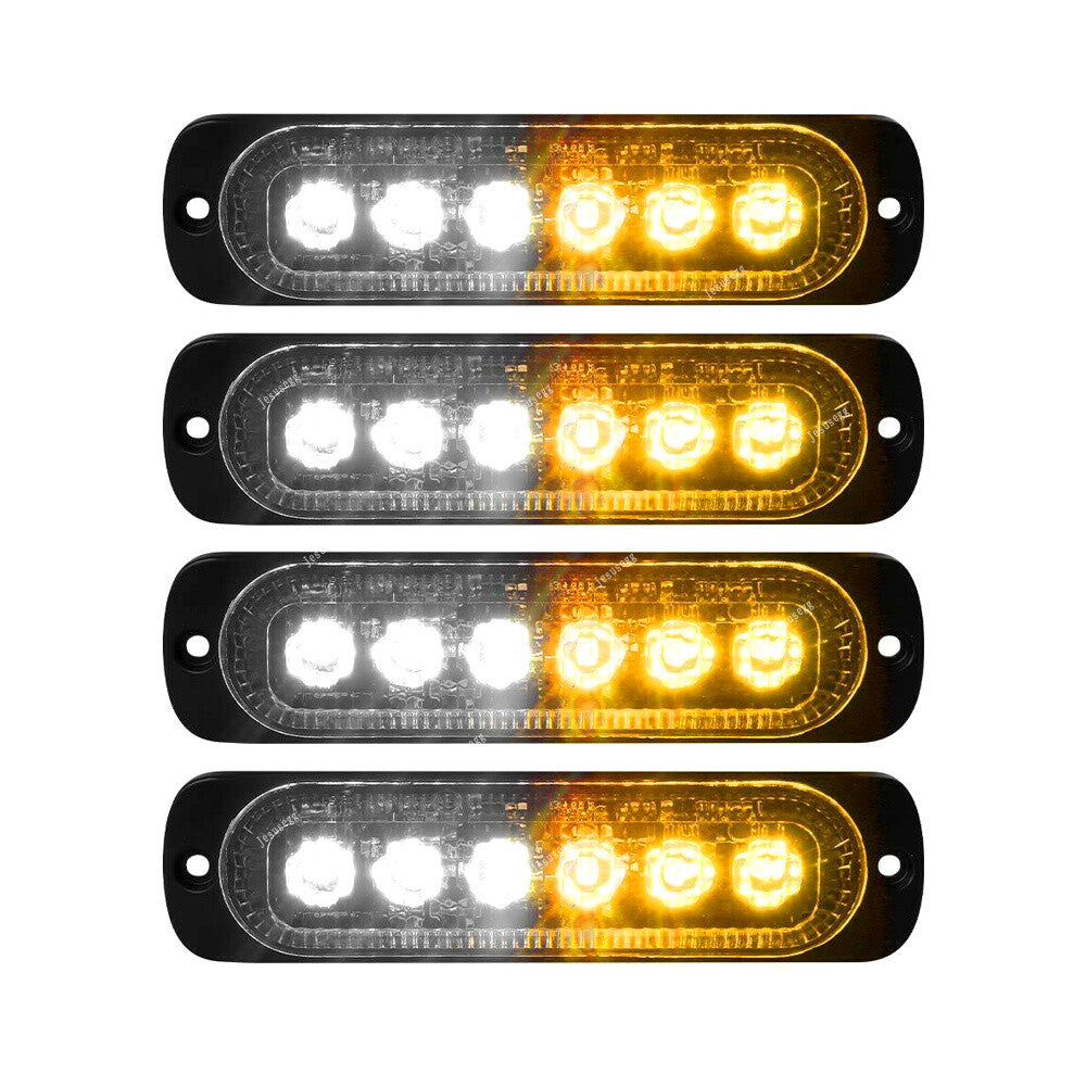 4x6LED Truck Emergency Hazard Flash Strobe Light Dash Warning Lamp Amber/White Q