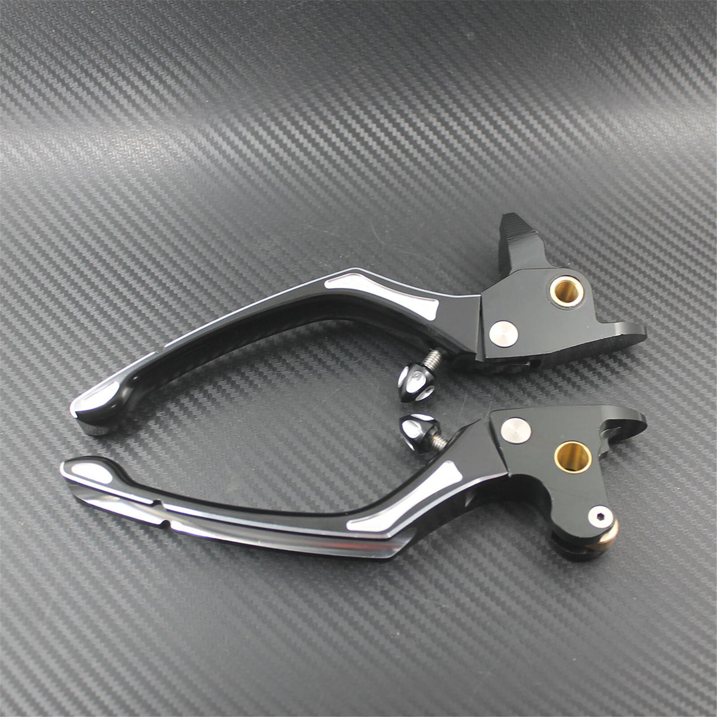 Black CNC Brake Clutch Levers Fit For Touring Electra Glide CVO FLTRX 2014-16 Q
