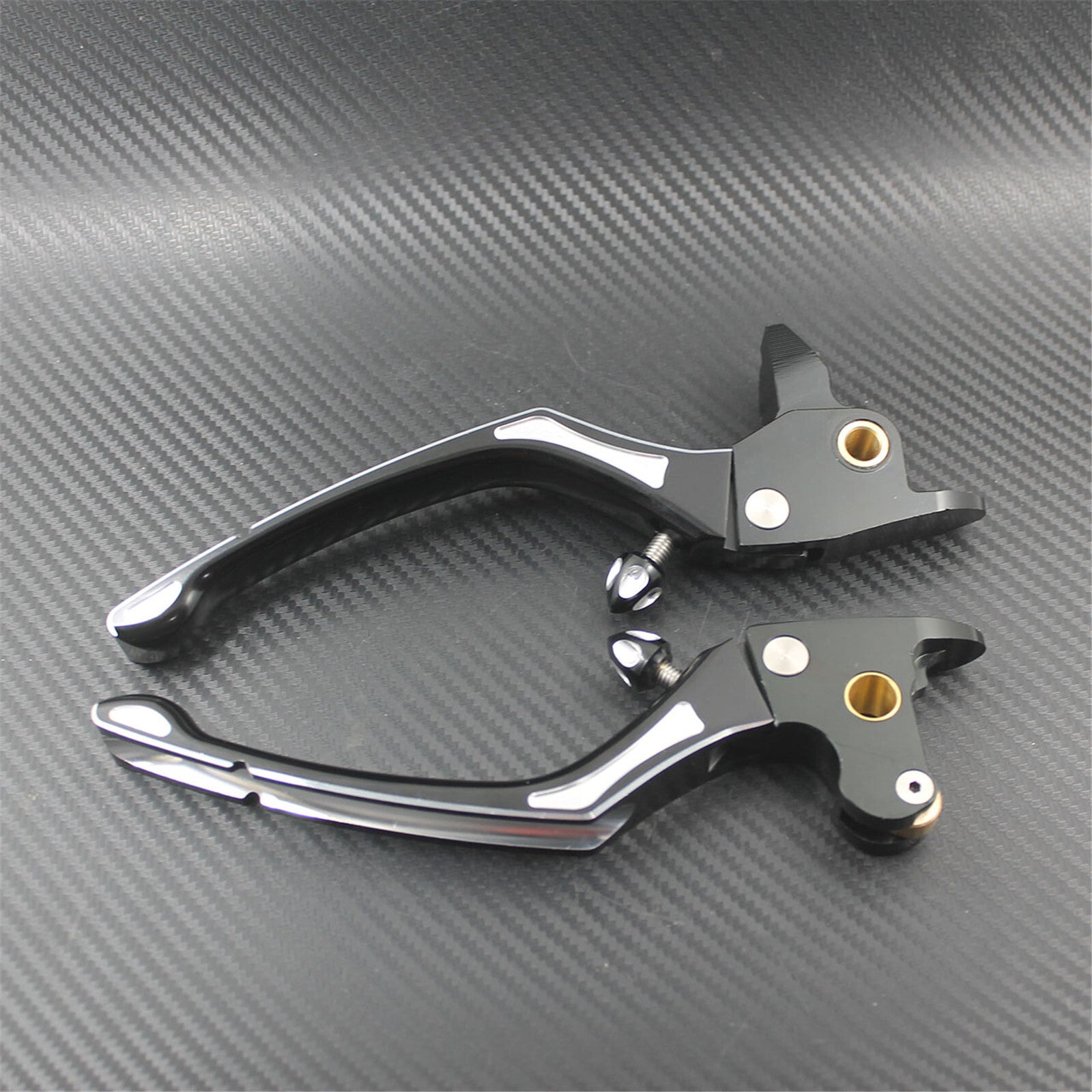 Black CNC Brake Clutch Levers Fit For Touring Electra Glide CVO FLTRX 2014-16 Q