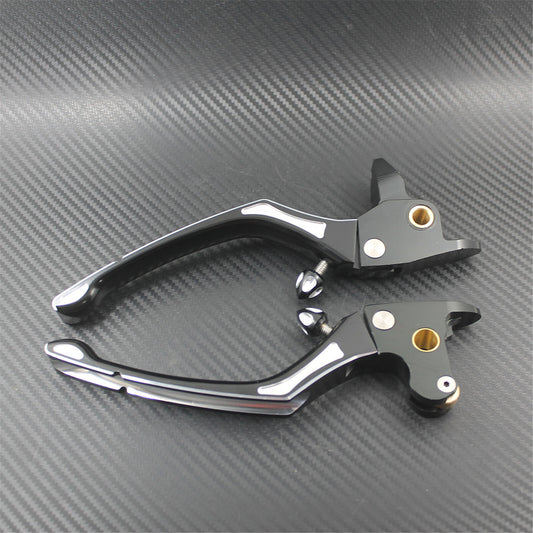 Black CNC Brake Clutch Levers Fit For Touring Electra Glide CVO FLTRX 2014-16 Q