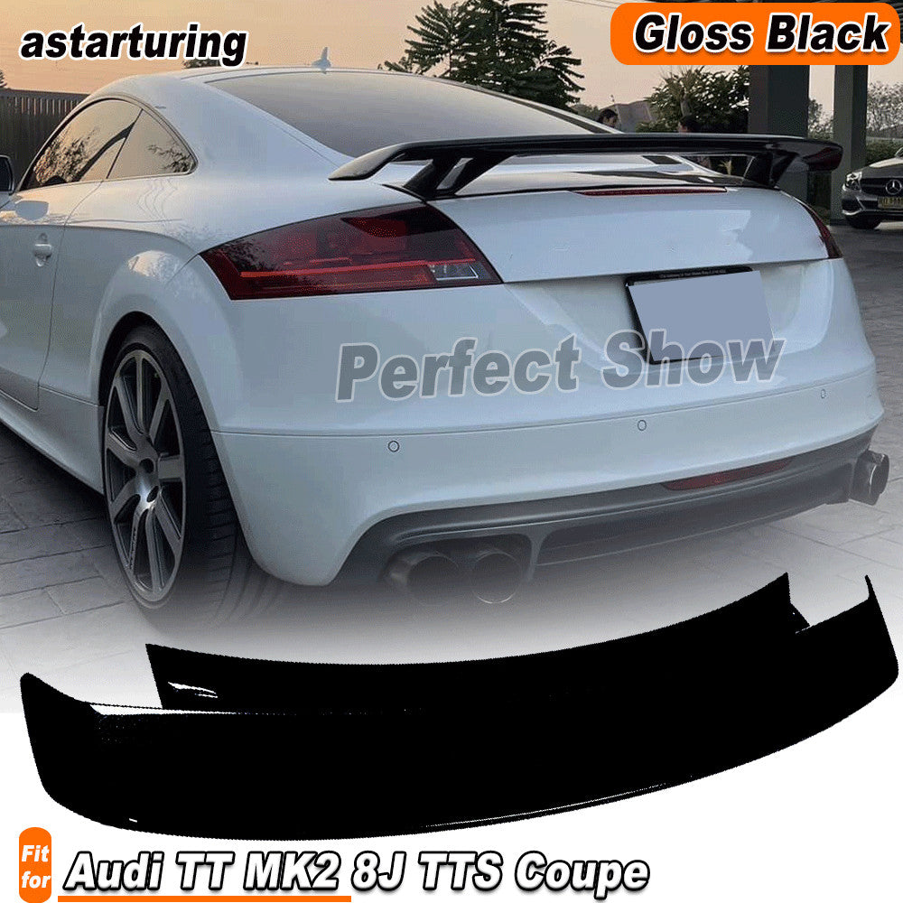 for Audi TT MK2 8J TTS Coupe 2008-2014 Gloss Black Rear Trunk Spoiler Wing Lip