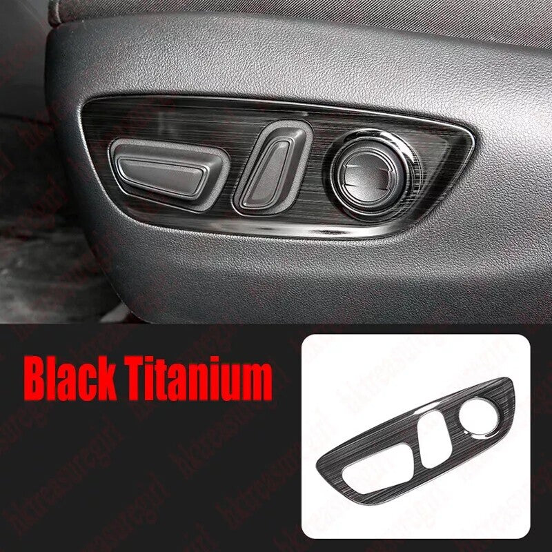 1X for Toyota RAV4 2019-2024 Black Titanium for Seat Adjust Handle Button Panel Trim
