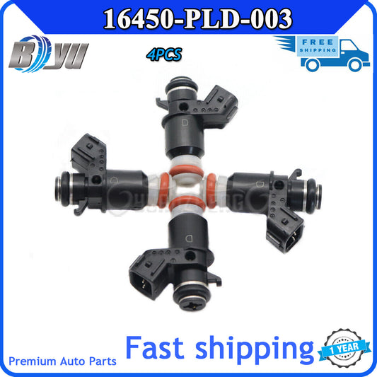 Four brand new fuel injectors, model 16450-PLD-003, suitable for Honda for Civic / for Acura EL 1.7L 2001-2005. v