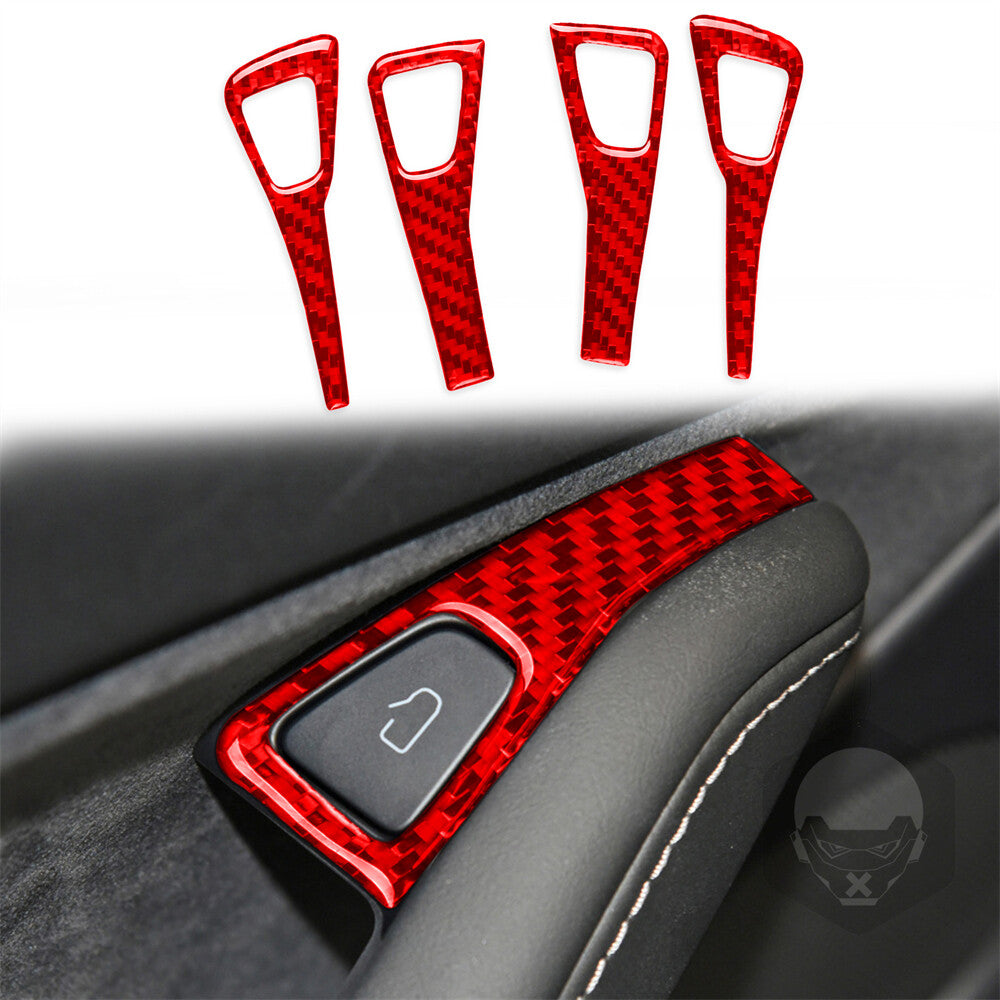 Carbon fiber red window control panel button protective cover, suitable for Model 3 sizes 17-22. n