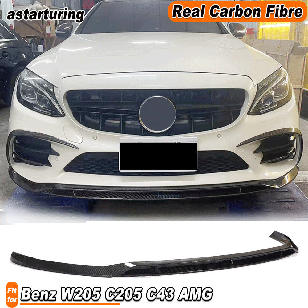 for Benz W205 C205 C43 2019UP Carbon Fiber Front Bumper Lip Spoiler Splitter