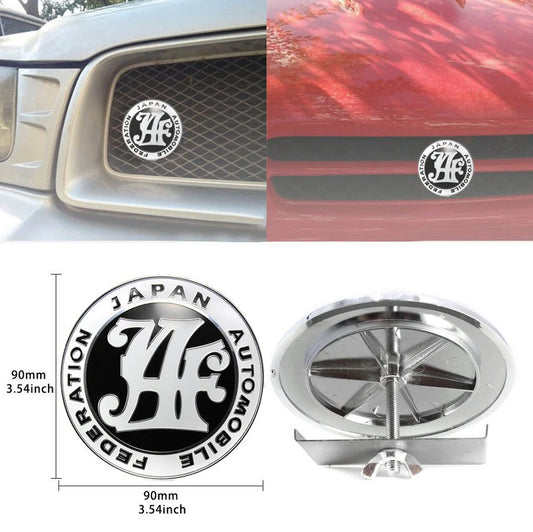 Car grille front badge Japan Automobile Federation black applicable to for Subaru