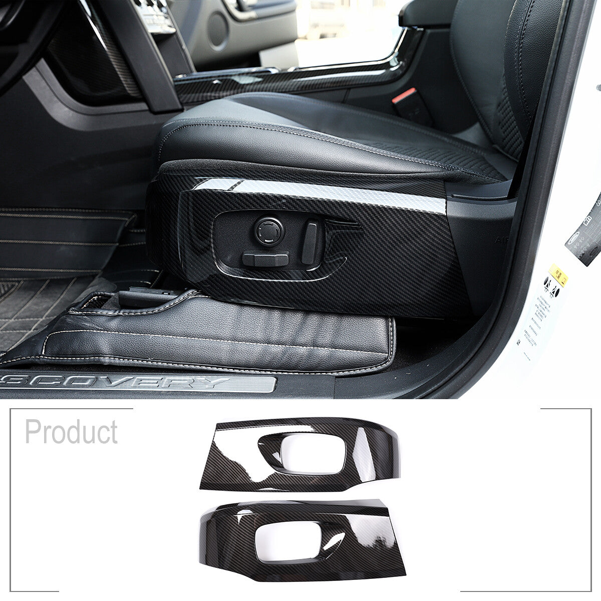 2-Piece Red for Seat Adjustment Knob Panel Cover Trim for Corvette C8 Z51 Z06 2020-2024- v