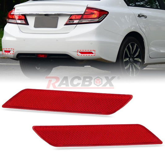 Red Lens Rear Bumper Lower Reflector Left Right For 2013 2014 2015 for Honda for Civic