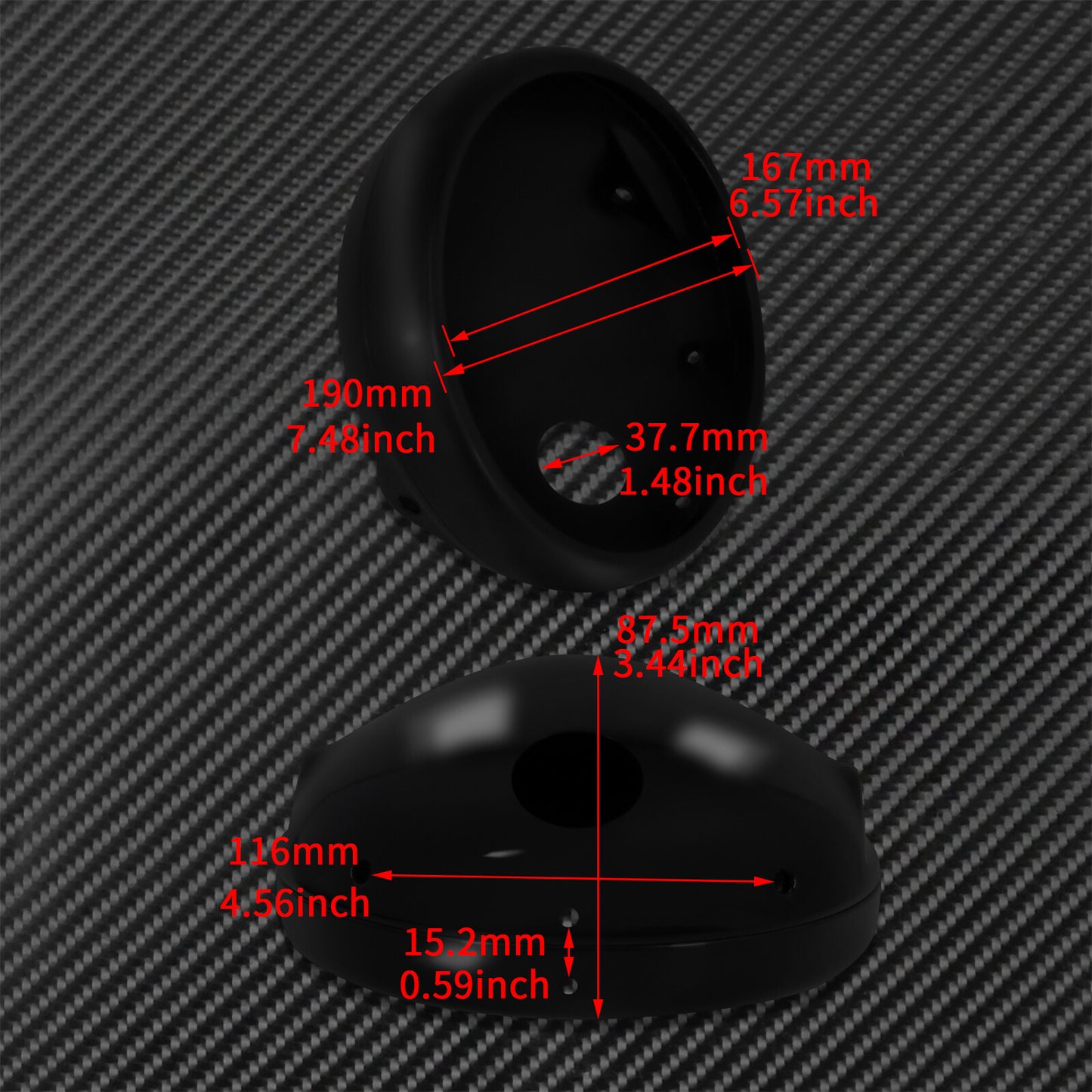 7'' Motorcycle Gloss Black Front Headlight Housing Cover Fit for Harley Softail Q