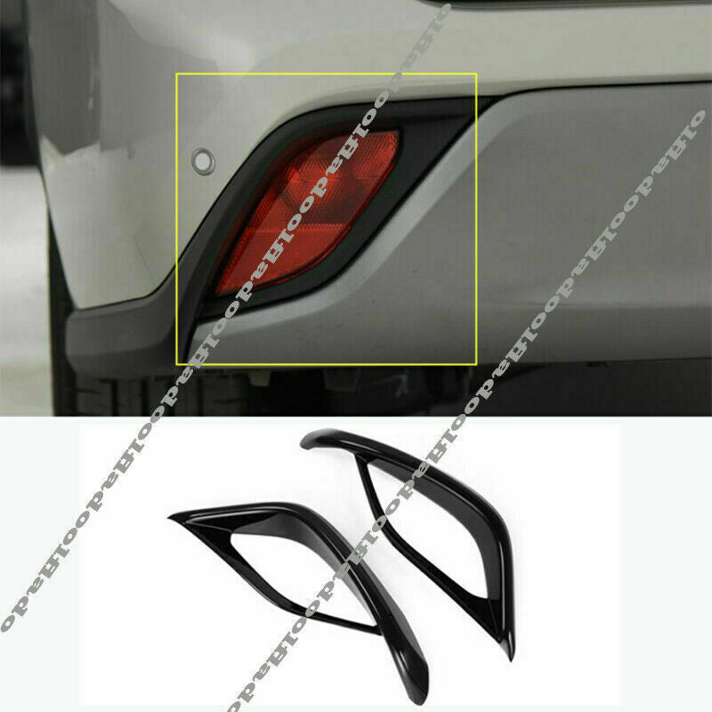 Black ABS Rear Bumper Fog Light Lamp Cover Trim for Toyota Highlander 2020-2023