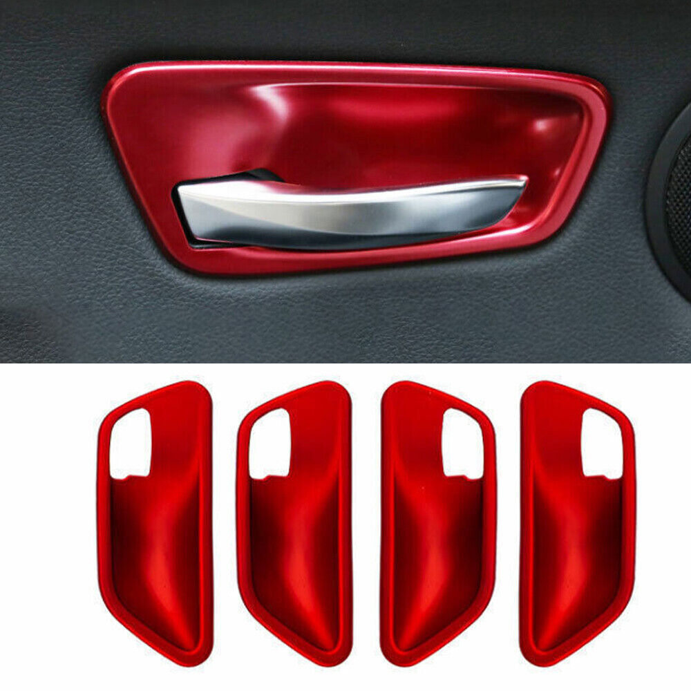 for BMW 3 4 Series GT 2014-2018 Matt Red Inner Door Handle Bowl Frame Decor Trim