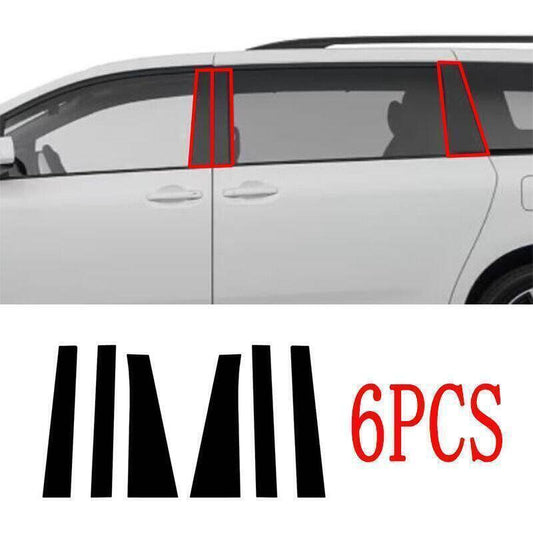 for Toyota for Sienna 11-2020 ABS Gloss Black Exterior Window Bc-Pillar Post Trim 6P