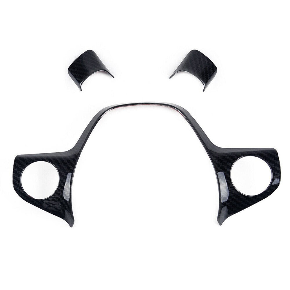 3 PCS Carbon Fiber Style Steering Wheel Cover Trim Fit for Ford Focus 2012-2014