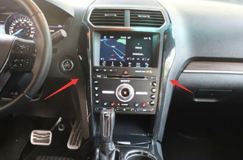 Console Navigation Both Side Trim for Ford Explorer 2011-2019 ABS Carbon Fiber