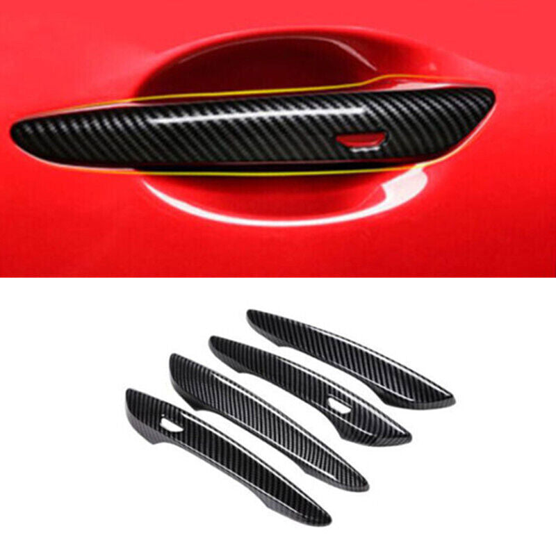 4P Carbon Fiber Look Exterior Door Handle Cover Trim for Mazda CX-30 CX30 20-24