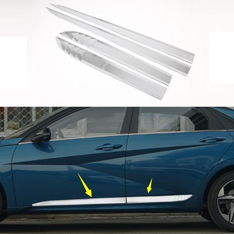 for Hyundai for Elantra 2021-2023 Chrome ABS Side Door Body Guard Molding Cover Trim