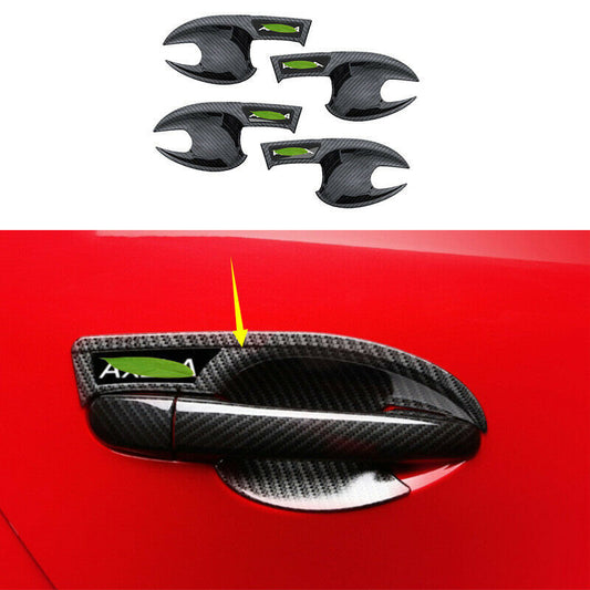 for Mazda 6 Atenza 2017-2019 Carbon Fiber Look Outside Door Bowl Cover Trims