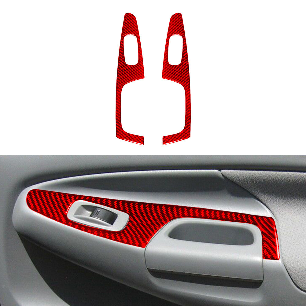 2x Red Carbon Fiber Dashboard Air Vent Outlet Trim for Mazda 3 Axela 2014-2018 v
