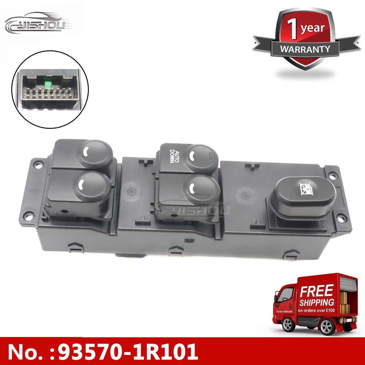 93570-1R101 Power Window Main Switch for 2011-2017 / Modern Accord Solaris