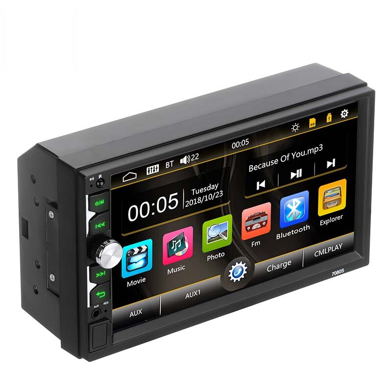 Car 7 2 DIN Built-in MP5 Player with Bluetooth Mirror Connection for Reversing Entertainment Video - n