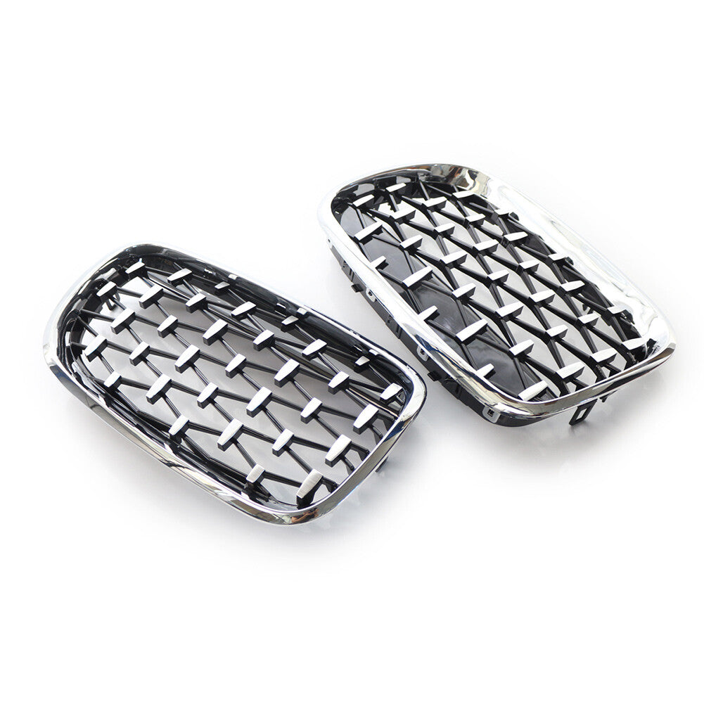 Diamond Style Chrome Front Kidney Grille Grill for BMW X5 E70 X6 E71 2007-13