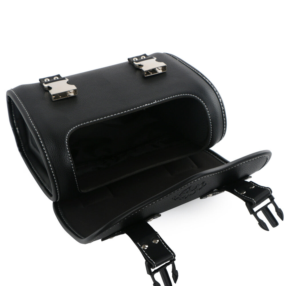 Motorcycle side saddle tool bag luggage box Panier synthetic leather universal black