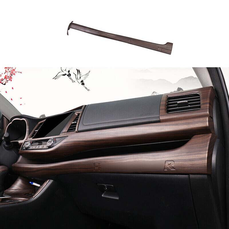 Wood Grain for Toyota Highlander Central Console Dashboard Strip 2014-2019 Trim