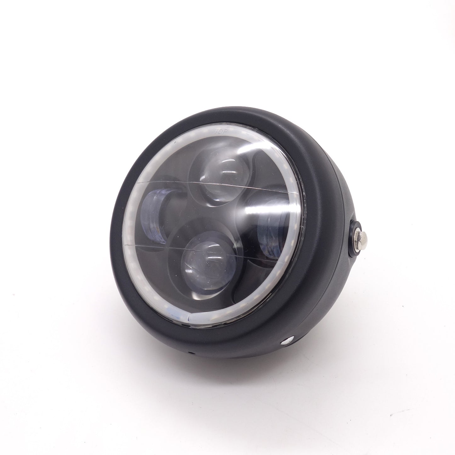 Motocycle Black Metal Green Angel Eye LED Headlight for Honda GN125 CG125 Custom Q