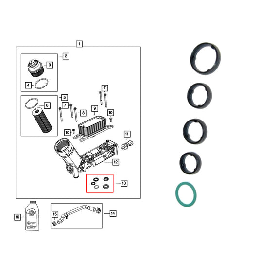 Set of 5 Upper Intake Manifold Gaskets for Chrysler for Dodge for Ram for Jeep 3.6L Engine Q