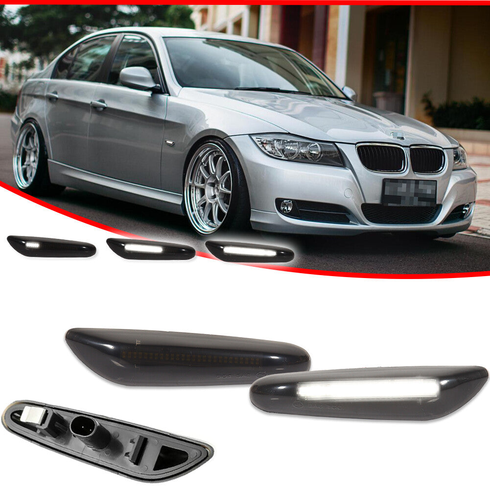 Smoke White LED Side Marker Turn Signal Light Flashing for 1 3 5 X3 X1- v