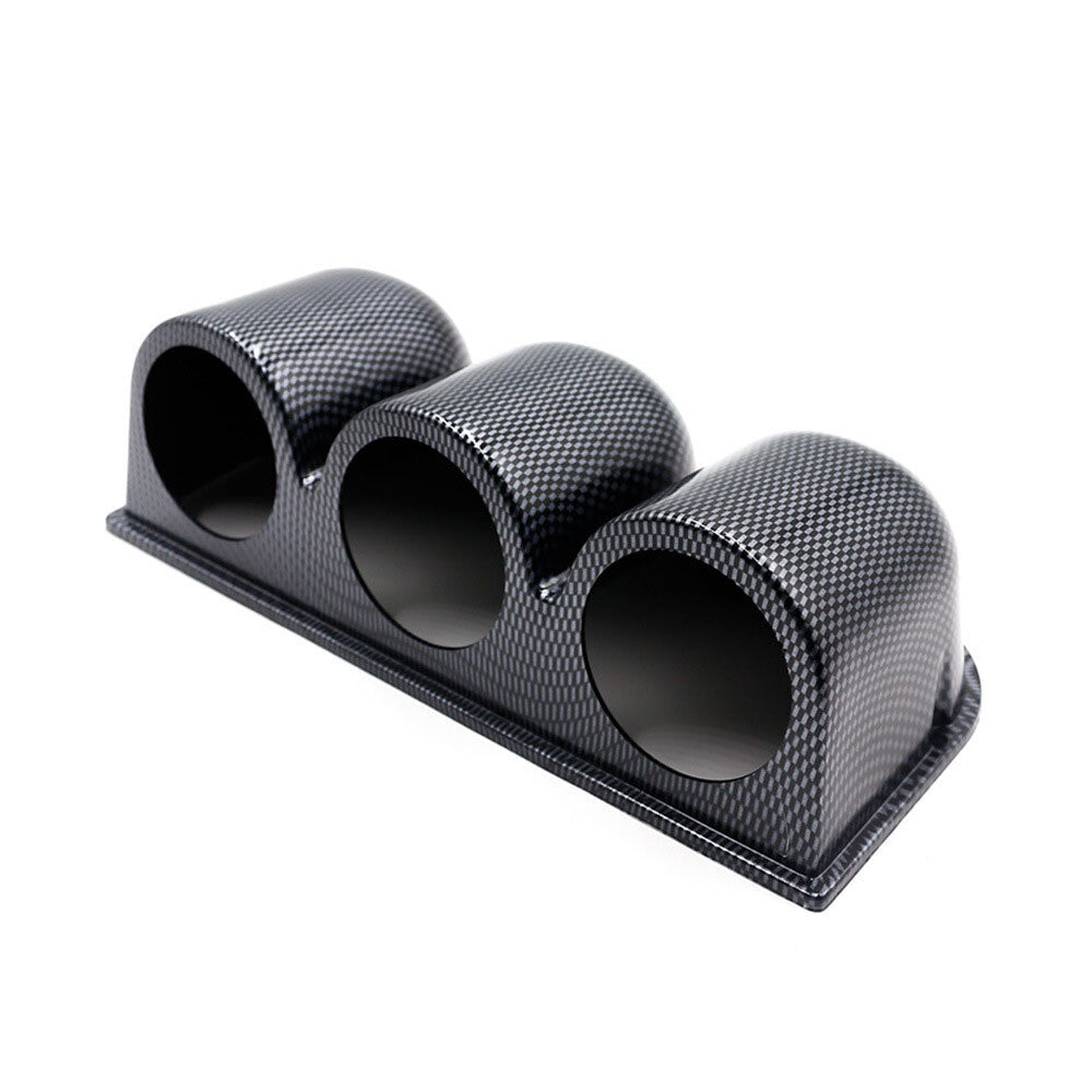 Carbon 2 52mm 3 Triple Holes Dash Car Gauge Meter Pod Mount Holder Q