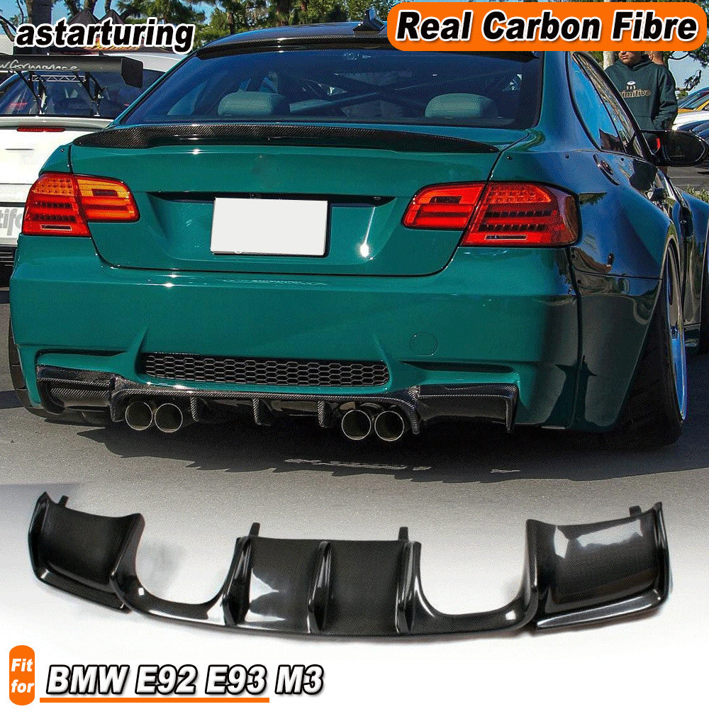 Carbon Fibre Rear Bumper Lip Diffuser Spoiler for BMW 3 Series E92 E93 M3 08-13