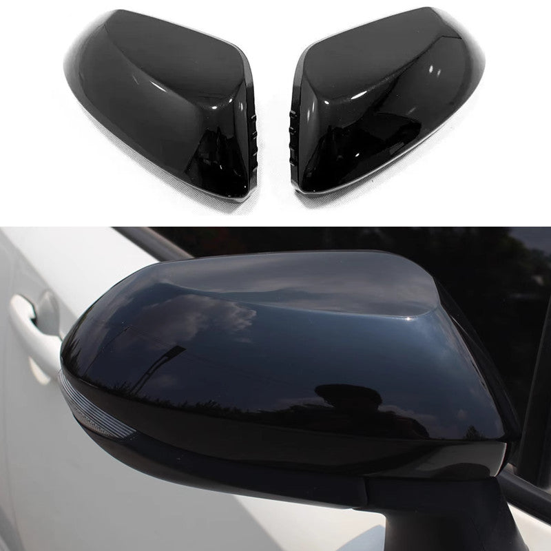 2PCS Fit for Corolla 2019-2024 Bright Black Side Mirrors Rearview Cover v
