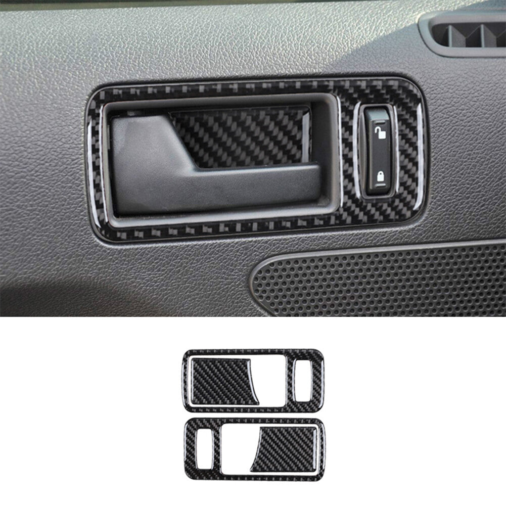 4Pcs Carbon Fiber Interior Door Handle Bowl Cover Trim  for ford  for Mustang 2009-13