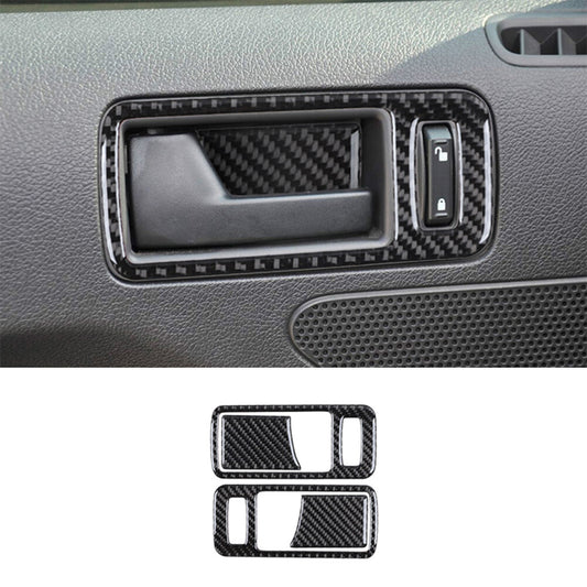 4Pcs Carbon Fiber Interior Door Handle Bowl Cover Trim  for ford  for Mustang 2009-13