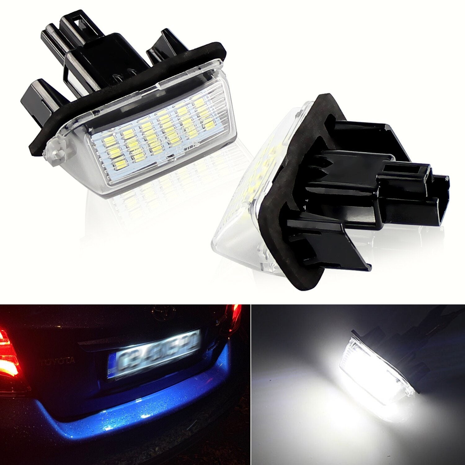 2x 18SMD rear LED license plate lights for Camry Yaris Highlander Prius n