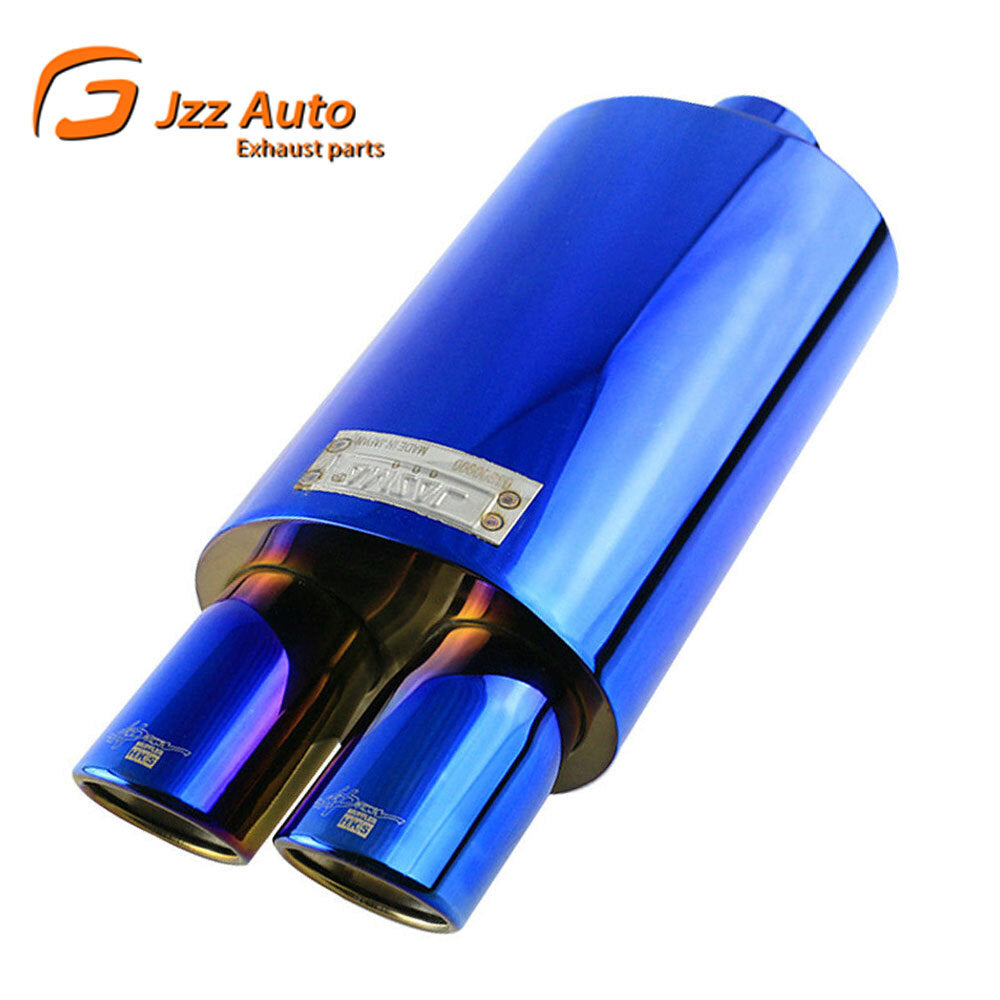 2.25 ID Dual 2.5 OD Sport Sound Muffler Dual Tips Exhaust Tip Auto Resonator