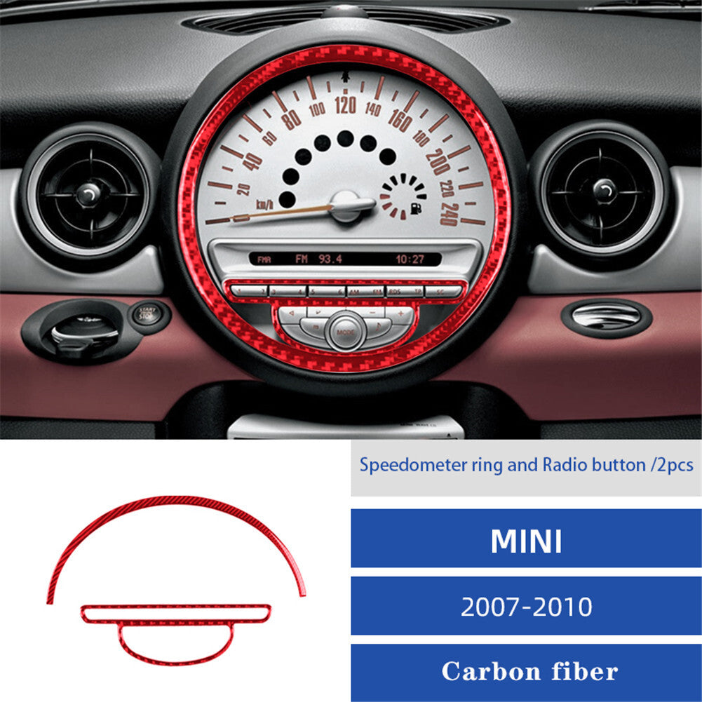 4x Red Carbon FiberDashboard Panel Cover Trim For Lancer 2008-2015 v