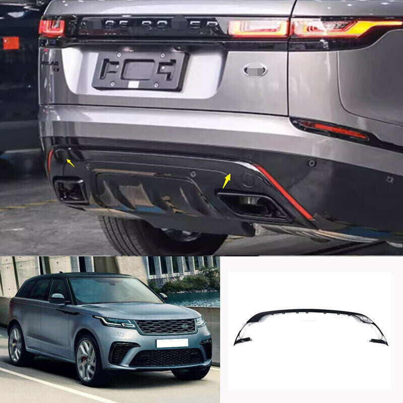 for Range Rover Velar HSE Glossy Black 2018-2023 Rear Bumper Protect Guard Strip