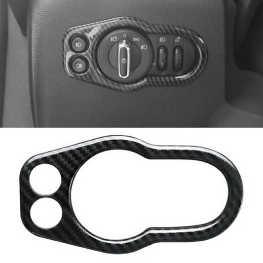 Carbon Fiber Style Headlight Switch Cover Trim Fit for BMW for MINI Cooper F55 F56