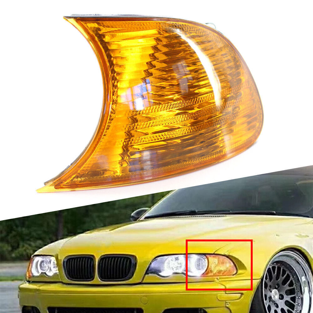 Front Left Turn Signal Light w/Amber Lens Fit for BMW E46 3-Series 2DR 00-01